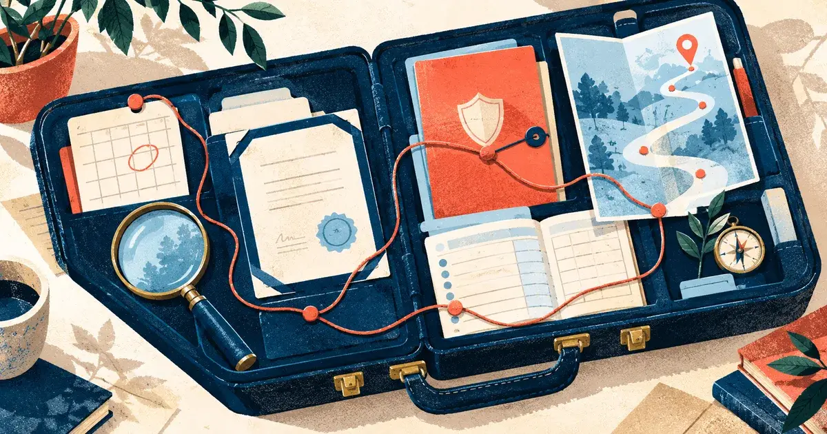 An open field case organizing records, timing, evidence, and recovery routes